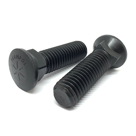 Boltsandnuts.Com 10 Pieces 5/8-11x2in Grade 8 No 3 Dome Head Plow Bolts Plain, 10PK 62C200BPL8PL-10